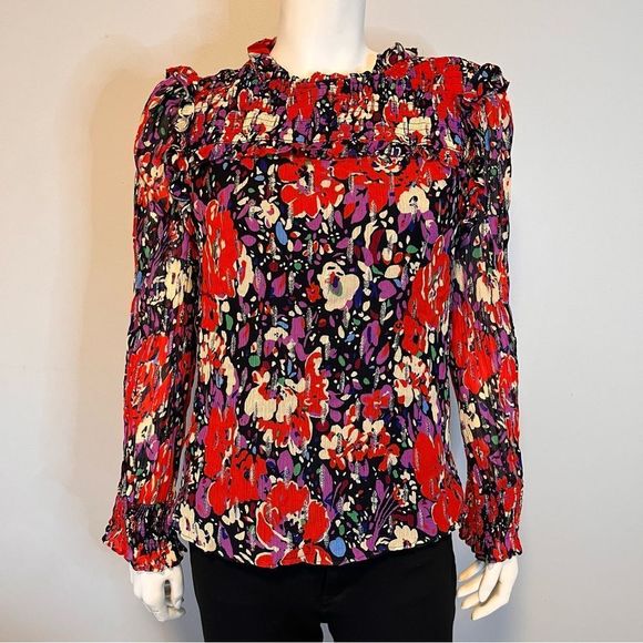 J. Crew Floral Blouse - Red and Black - Picture 3 of 10